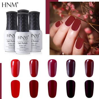 

HNM 8ml Red Brown Nude Color UV Gel Nail Polish Matte Effect Need Matt Top Coat Semi Permanent LED Hybrid Varnish Lacquer Gellak