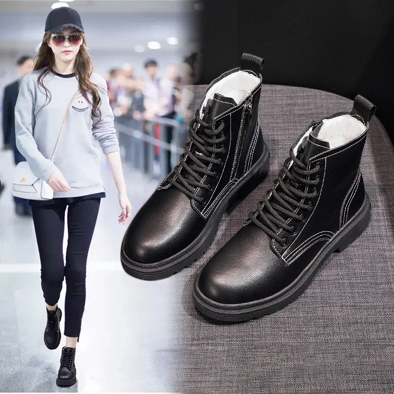 

Martin Boots Women's 2019 Autumn And Winter New Style Boots British Style WOMEN'S Genuine Leather Shoes Versatile Casual Single