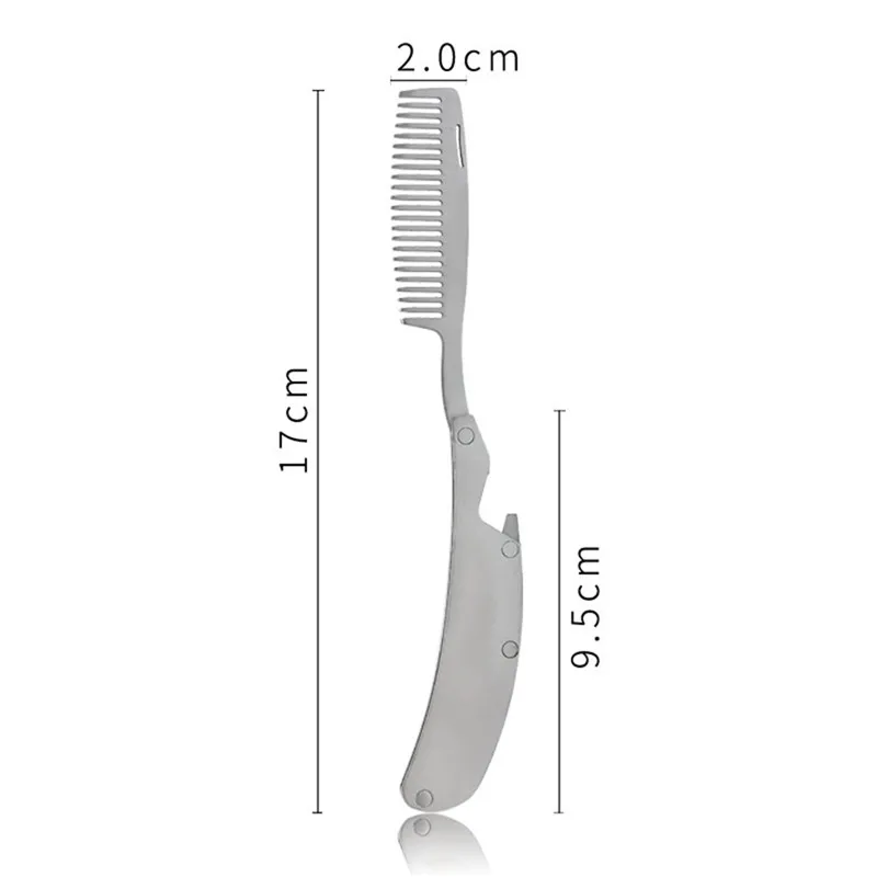 Расческа для волос, новинка, мужская специальная Складная расческа из нержавеющей стали, набор, мини-карманная расческа, инструмент для ухода за бородой, удобная и удобная расческа для волос