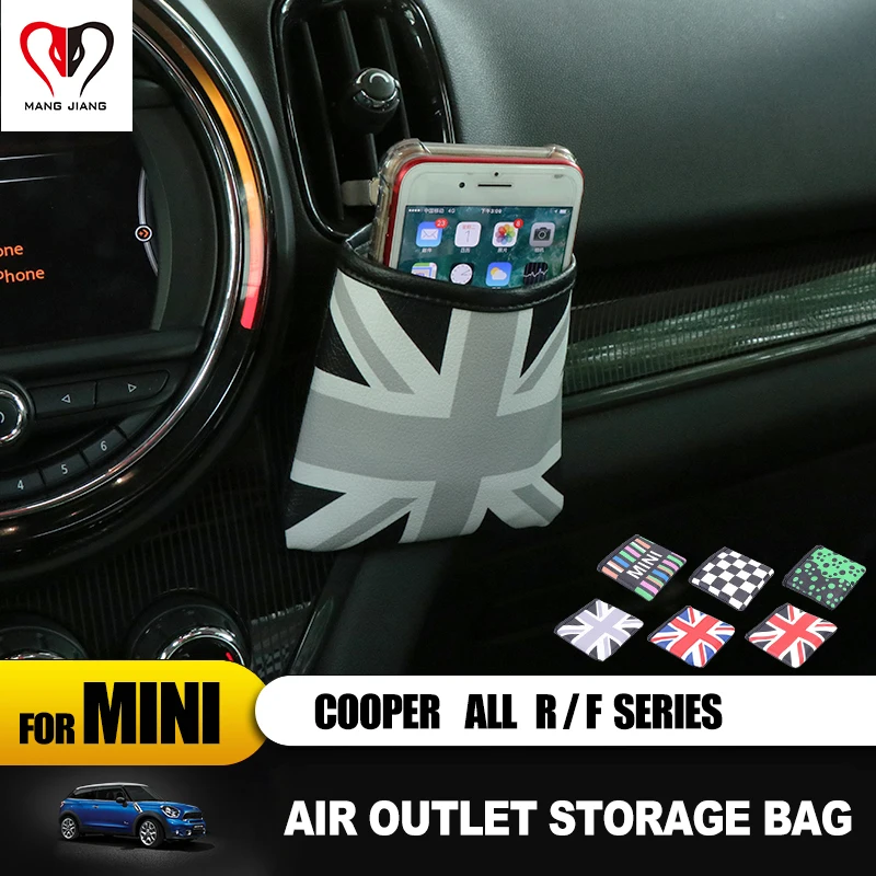 

Auto Interior Storage Bag Pu Leather Outlet Bag Union Jack Brithsh Style For MINI COOPER F60 R60 F55 F56 All Series Car styling