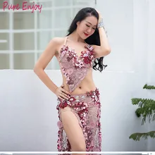 Новые костюмы для танца живота лето сексуальный бисер бюстгальтер длинный комплект юбки восточный танец танец блесток конкурс конкурс костюм