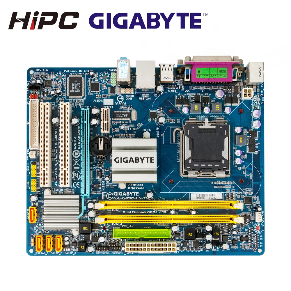 Материнская плата Gigabyte GA-G41M-ES2L для настольных ПК G41 LGA 775 DDR2 8G SATA2 USB2.0 Micro-ATX G41M-ES2L |