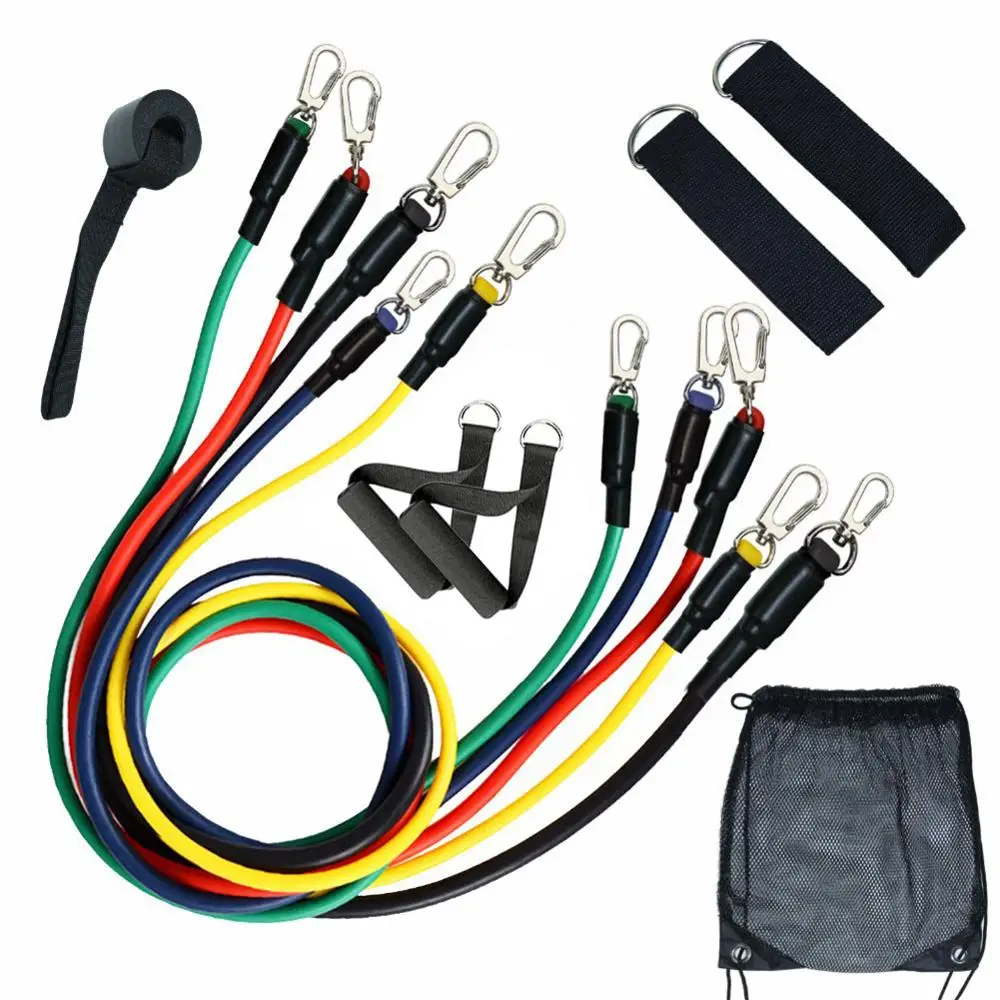 11pcs/set Pull Rope Fitness Exercises Resistance Bands Latex Tubes Pedal Excerciser Body Training Workout Yoga Rubber Loop Tube |