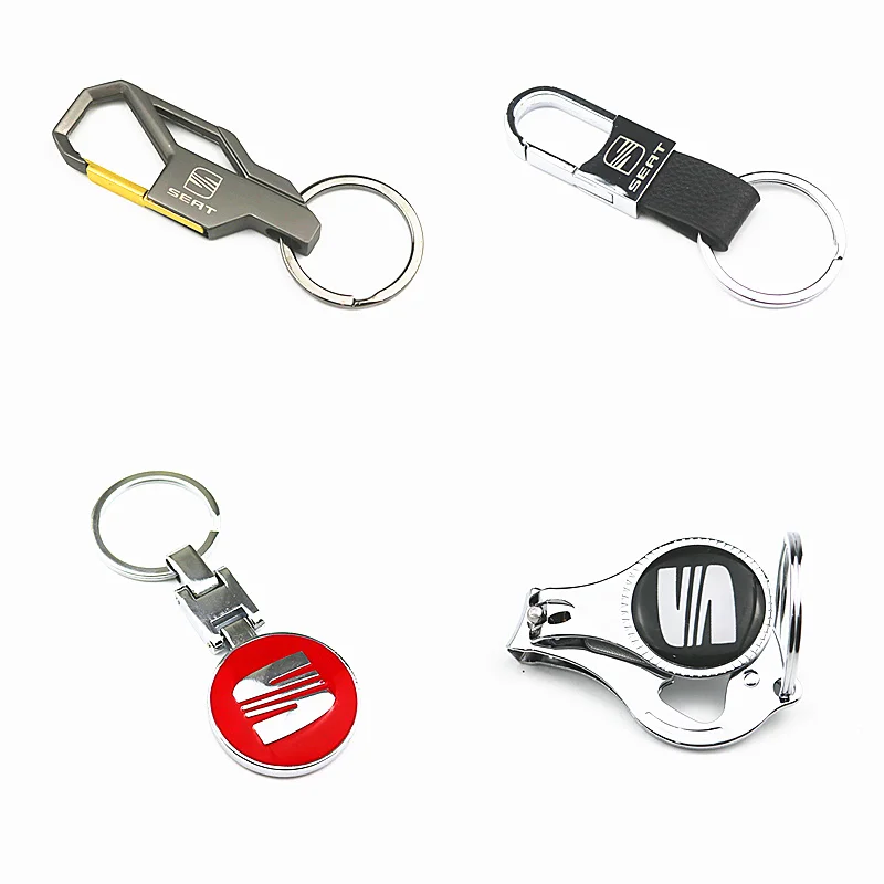 

3D Metal Car Key Ring Keychain Key Holder Logo Auto Car Fashion Accessories for seat leon ibiza Key Chain Ring Car Styling