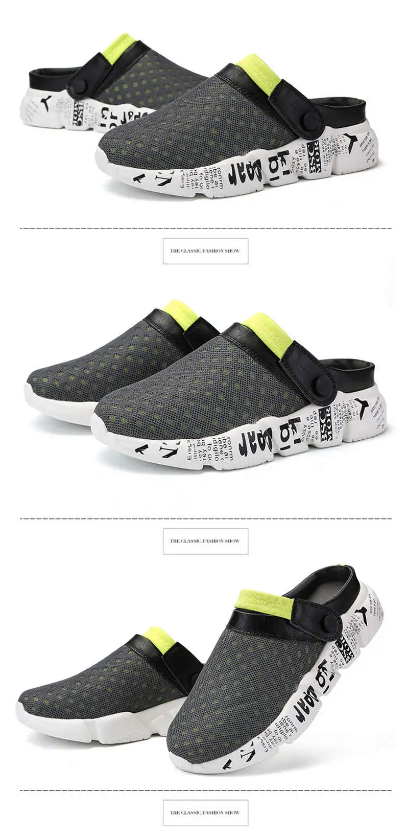 Comfort Men Shoes Casual Big Size Men's Home Slippers Fashion Mesh Soft Summer Sandals Crock Fishing Quick-drying Man Slipper B1