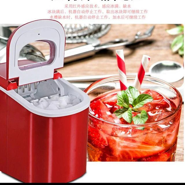 15KG/24H Ice Maker Mini Small Round Ice Stainless Steel Desktop Manual  Commercial Bar Ice Cube Making Machine - AliExpress