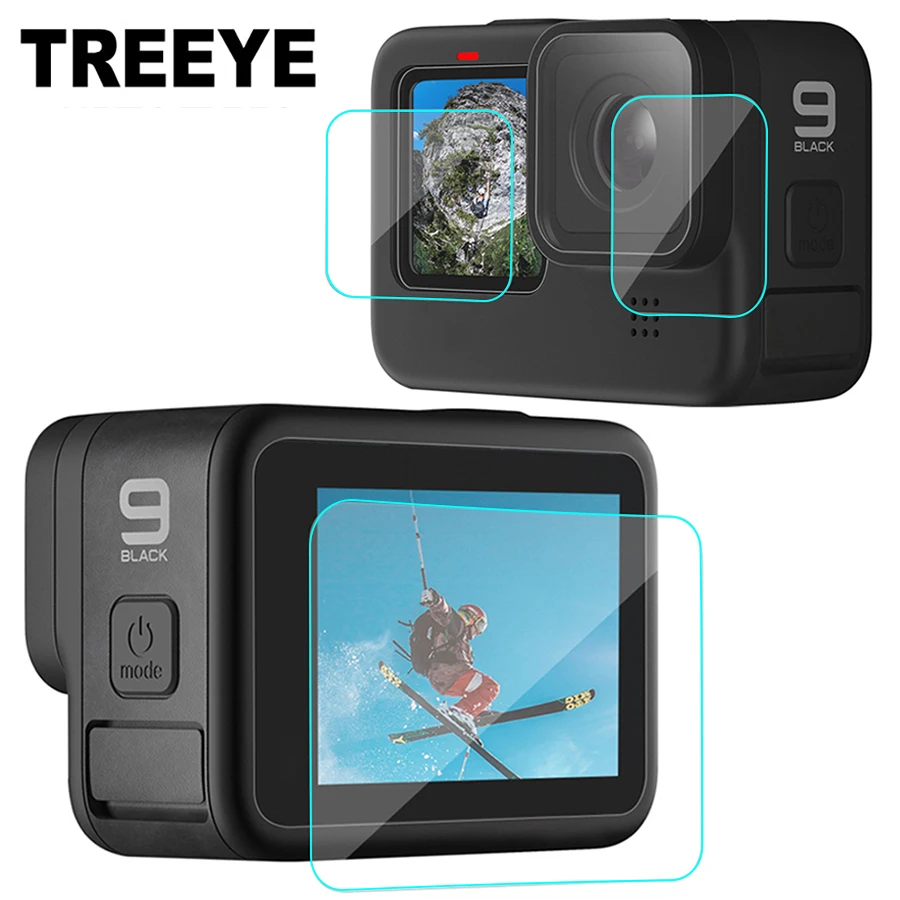 Защитный чехол для экрана из закаленного стекла GoPro Hero 9 Черная защитная пленка объектива аксессуары Gopro9 Go