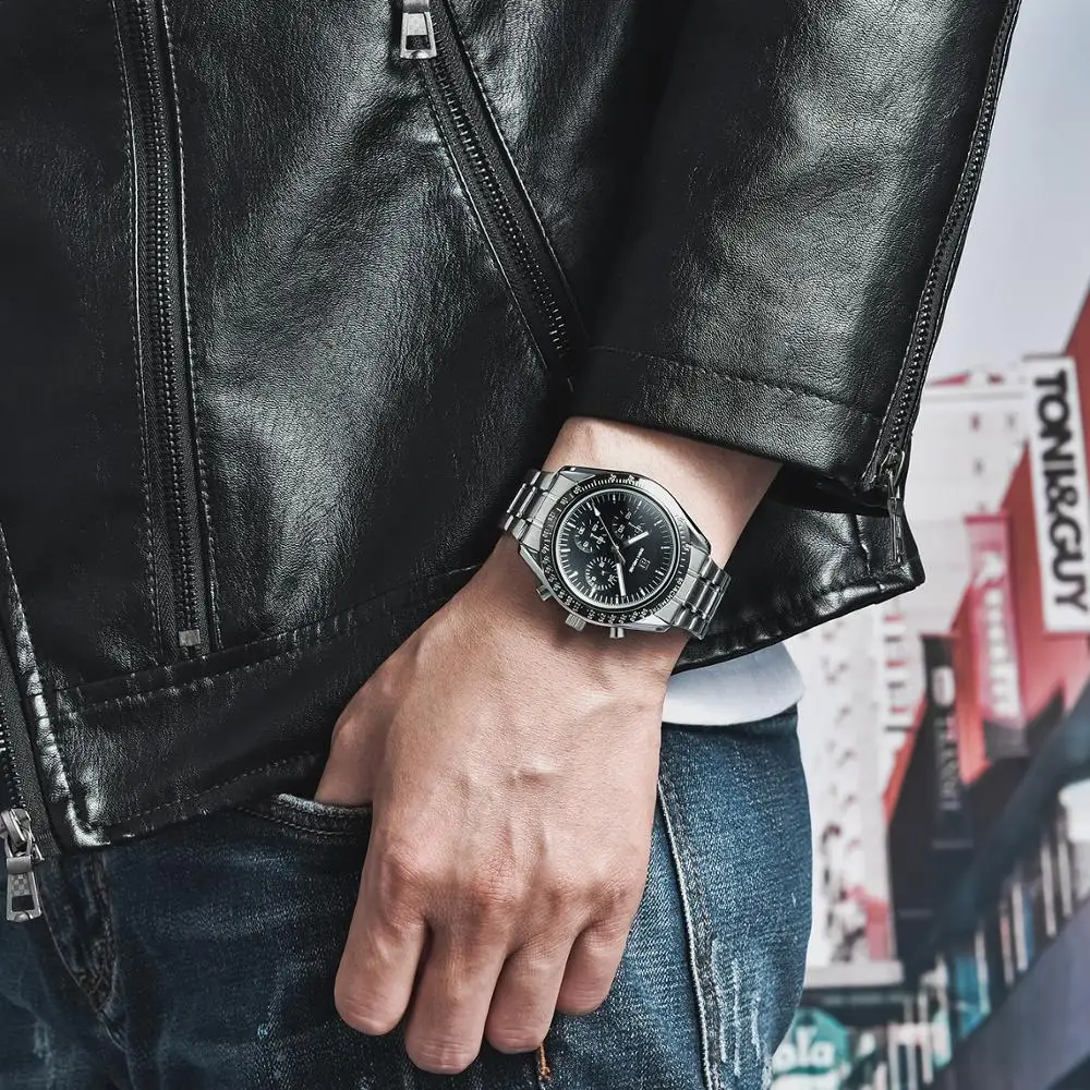 BEN NEVIS Business Watch for Men Silver Waterproof Chronos Watch Stainless Steel Strap Quartz Luminous Hands New Luxury Brand