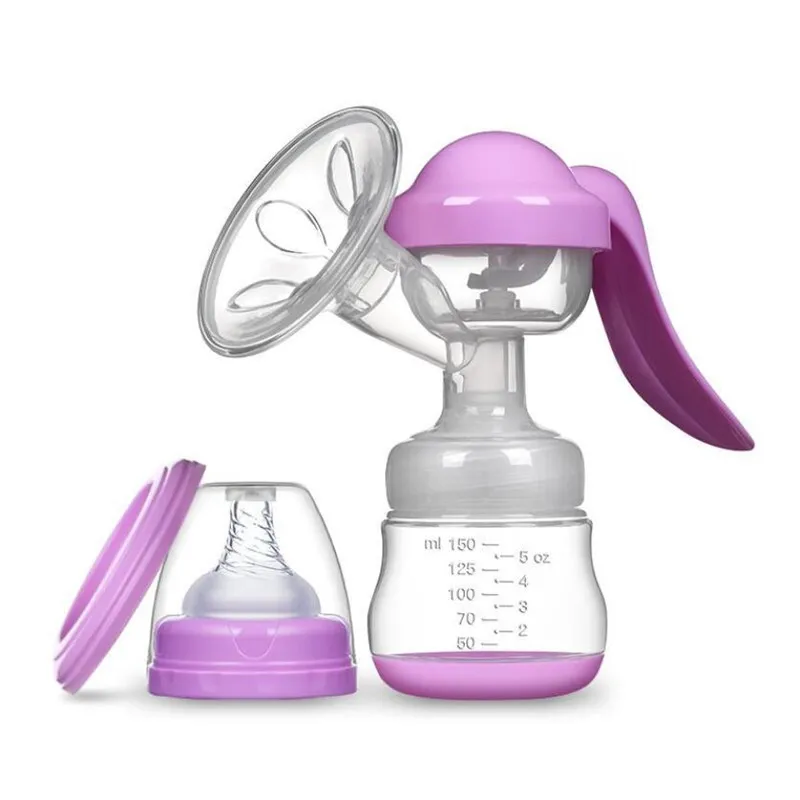 Purple ZIMEITU ручной молокоотсос бутылочка для кормления грудью BPA бесплатно детские соски всасывания для женщин Кормление молокоотсос для ухода за ребенком - Цвет: Purple
