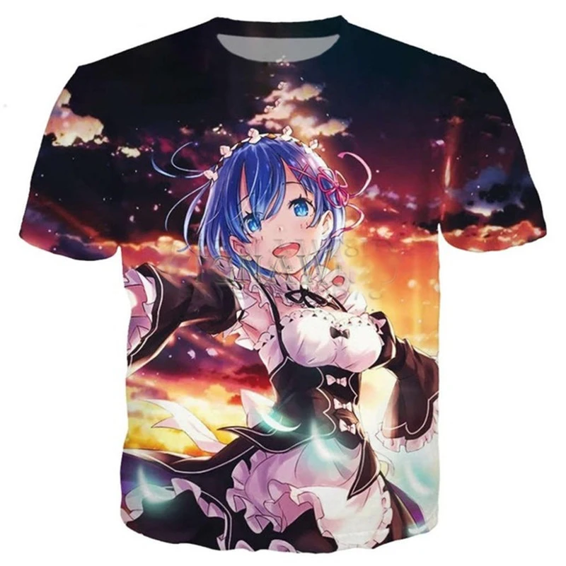 Tshirt Streetwear Tops Anime Tshirt Rem Tshirt Shirt Anime