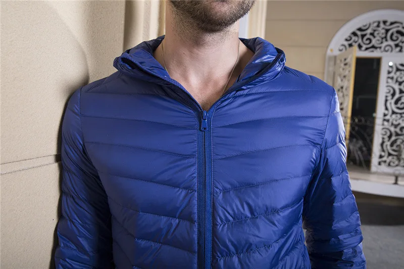 Autumn And Winter New Style Thin Men Hooded down Jacket Fashion Korean-style Short Large Size Casual Coat Fashion