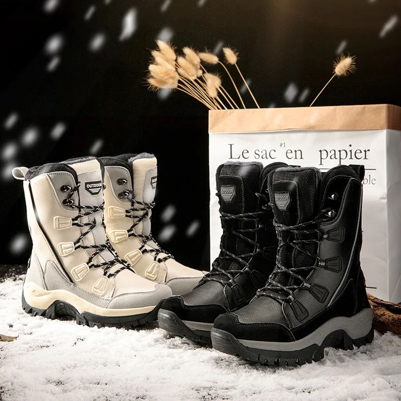 

High Quality Leather Snow Boots Women Winter Warm Plush Platform Boot Mujer Ladies Booties Waterproof Rain Botas Fur Ankle Boots