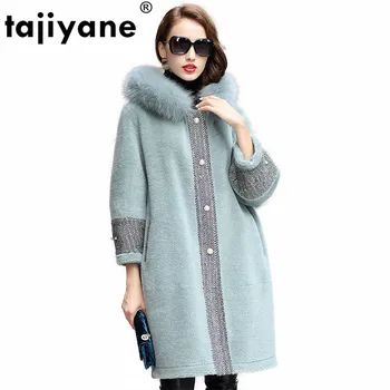 

Real Fur Coat Sheep Shearling Fur Winter Jacket Women Clothes 2018 Wool Jacket Suede Lining Fox Fur Hooded Korean Elegant ZT604