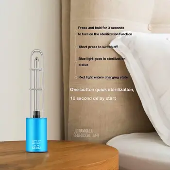 

Rechargeable UV Light Air Clean Lamp Ultraviolet Light Tube Bulb Mites Lights(Blue and Blcak color send randomly)