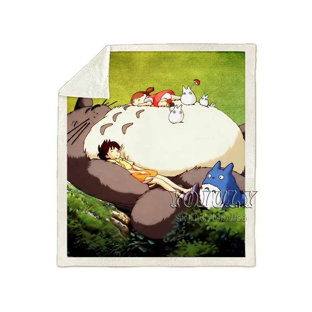 YOJULY kawaii Totoro Аниме Стиль Дети взрослый 3D печатных одеяло диван одеяло покрывало путешествия постельные принадлежности модный фирменный магазин-аутлет K06