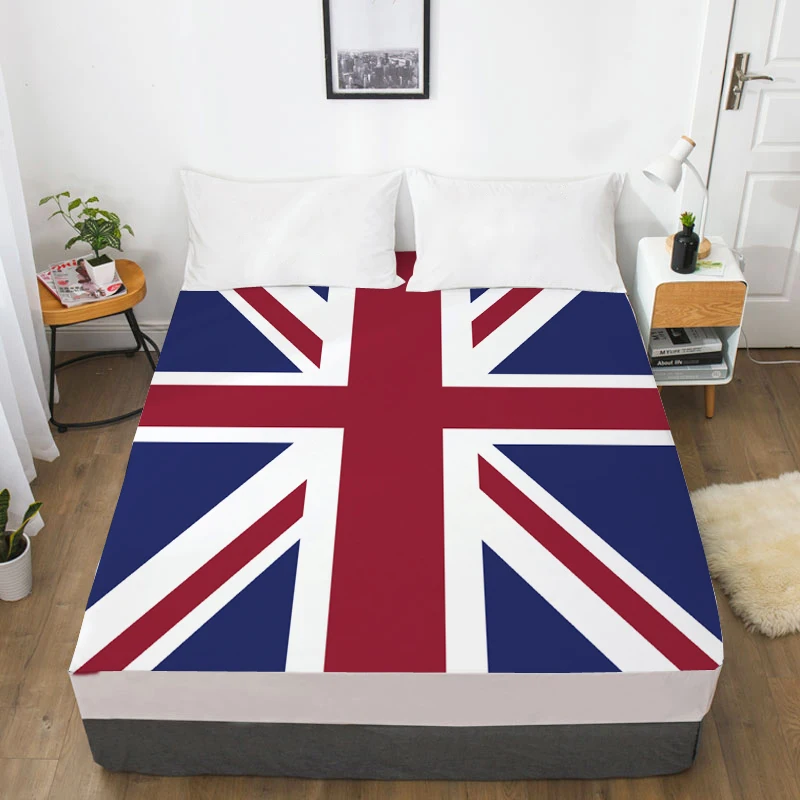 3D простыня, простыня с эластичной королевой/на заказ, наматрасник 150/160x200, постельные принадлежности Флаг США, Прямая поставка - Цвет: United Kingdom
