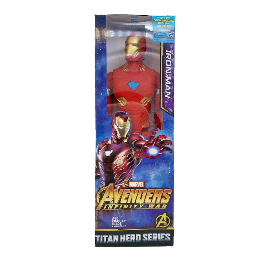 with box 30 см Marvel Мстители эндгейм танос Человек-паук Халк Железный человек Капитан Америка Тор Росомаха фигурка героя игрушки куклы для детей - Цвет: with box