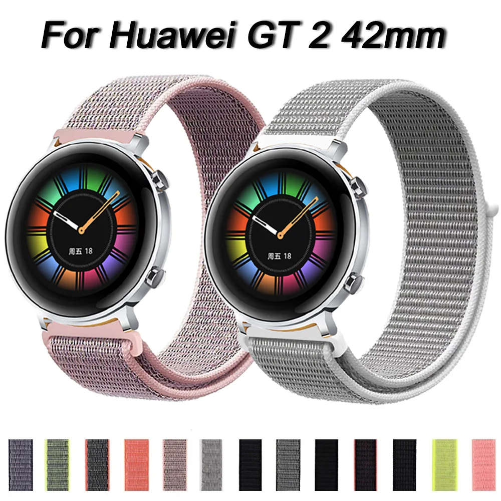 Для часов huawei GT2 GT 2 42 мм 46 мм тканая нейлоновая петля браслет на запястье ремень 22 мм 20 мм ремешок для часов Loopback дышащий