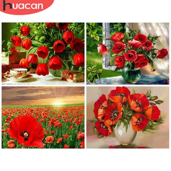 

HUACAN Diamond Painting Poppy Flower Full Drilling Diamond Embroidery Picture Diamond Cross Stitch Home Decor Christmas Gift