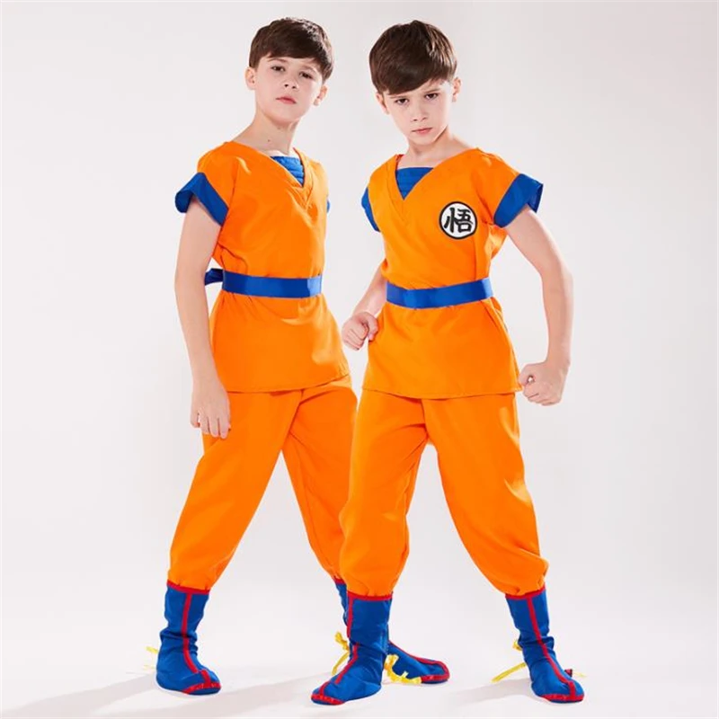 Костюм Dragon Ball Z, одежда, костюм Сон Гоку, маскарадные костюмы, Топ/штаны, задний пояс, комплекты для детей, рождественский подарок