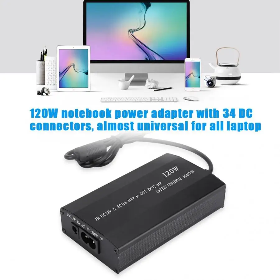 120W Home/Car Use Universal Notebook Power Adapter With 34 DC Connectors(110-240V) Notebook Adapter Charger