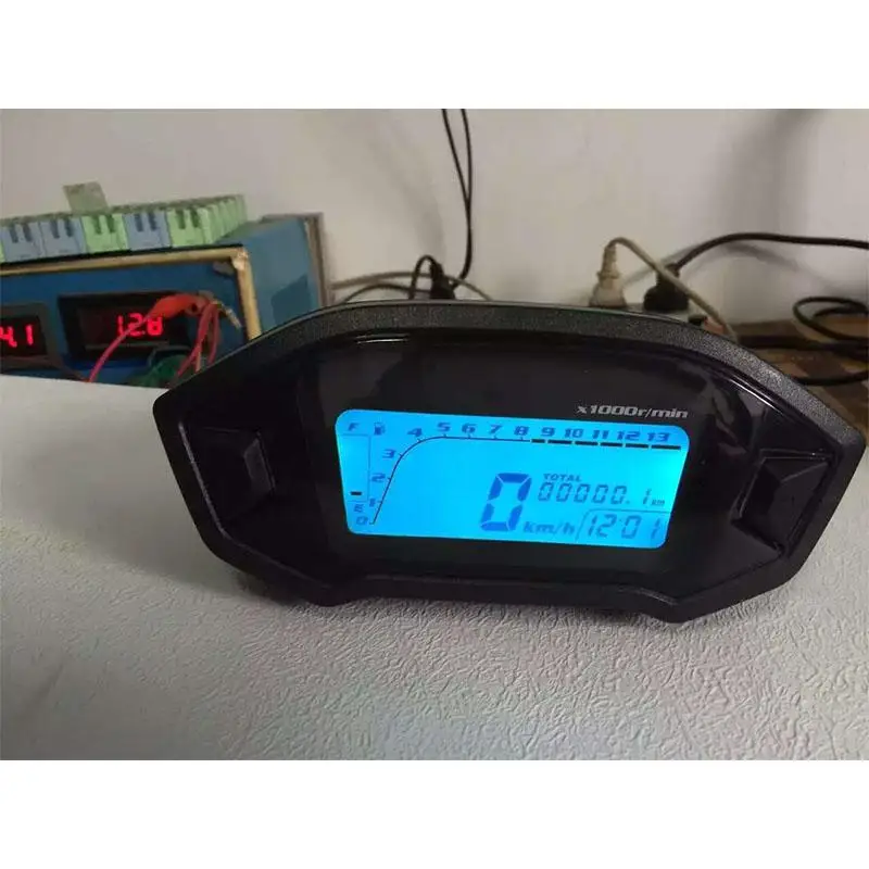 Нет 12V универсальный мотоцикл ЖК-дисплей цифровой 13000 об/мин Спидометр Подсветка мотоцикл одометр спидометр