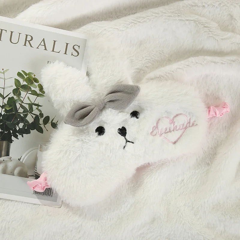 Мультяшная маска для сна с милым кроликом и медвежьим глазом, плюшевая маска для сна, маска для отдыха, для путешествий, дома, вечерние, подарки
