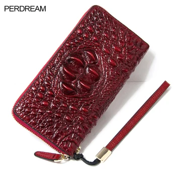 

Leather wallet unisex first layer cowhide crocodile pattern clutch small wallet purse wallet
