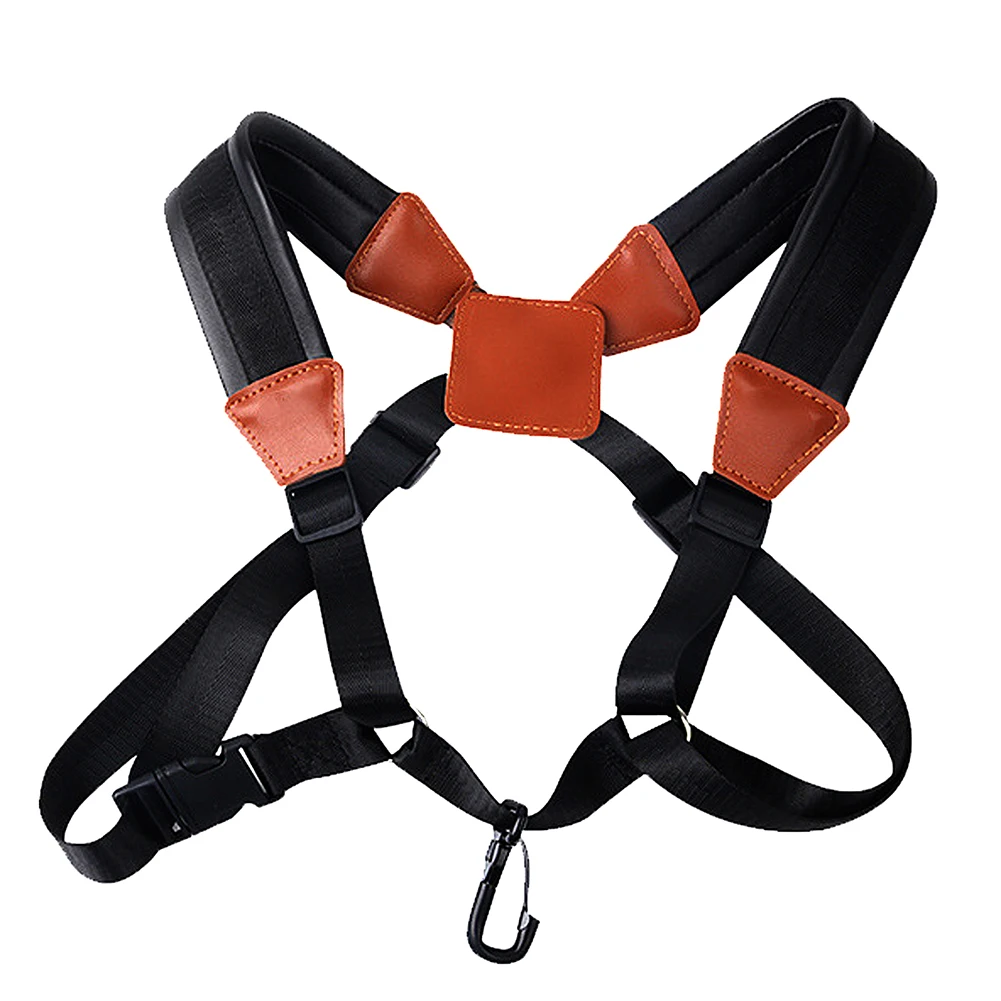 Adult Child Soft Sax Strap Leather Double Shoulder Saxophone Straps with Steel Hook for Alto Tenor Soprano | Спорт и развлечения