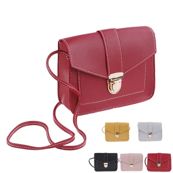 

1PCS Mini PU Leather Shoulder Messenger Bag for Girl Fashion Small Crossbody Bags for Women Yellow Bolsas Ladies Phone Purse