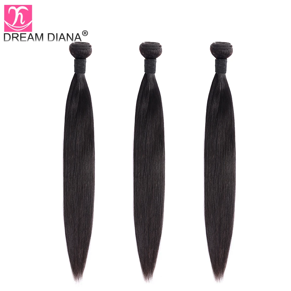 DreamDiana Indian Hair Straight 1/3/4 Bundles 8-30