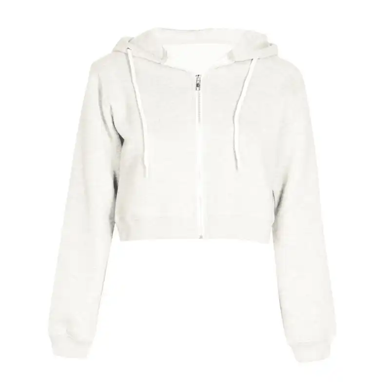 white hoodie zip up womens
