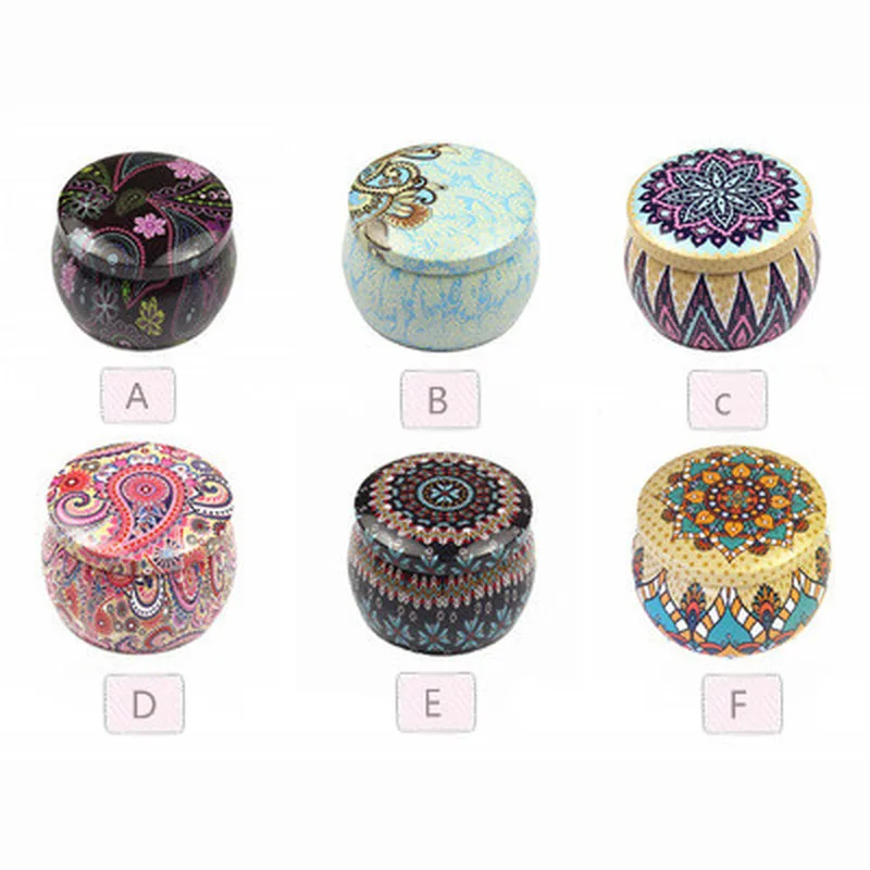 

1PC Ethnic Style Flower Tea Gift Box Round Shape Tinplate Storage Box for Kids Stationery Candy Women Jewelry Storage Organizer
