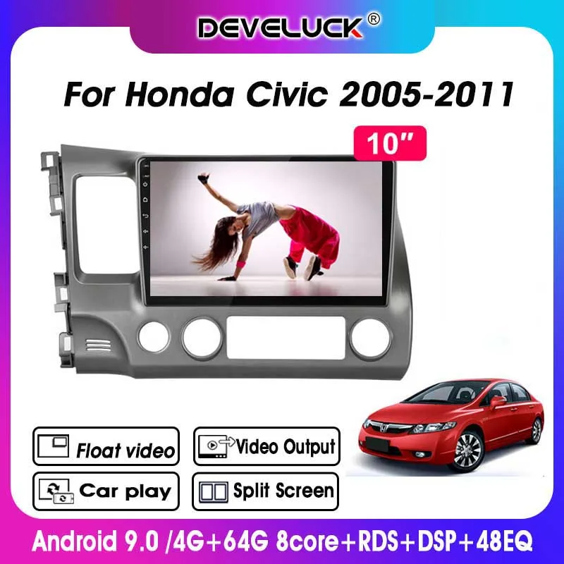 

Android 9.0 8 Core 2 Din 4G+Wifi Car Radio For Honda Civic 2005-2011 RDS DSP+48EQ AM IPS Screen GPS Navigation Multimedia Player