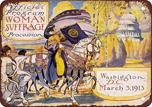 

Tin Sign New Aluminum Metal 1913 Sufragio Procesión Washington D.C Sign Retro 11.8 x 7.8 Inch