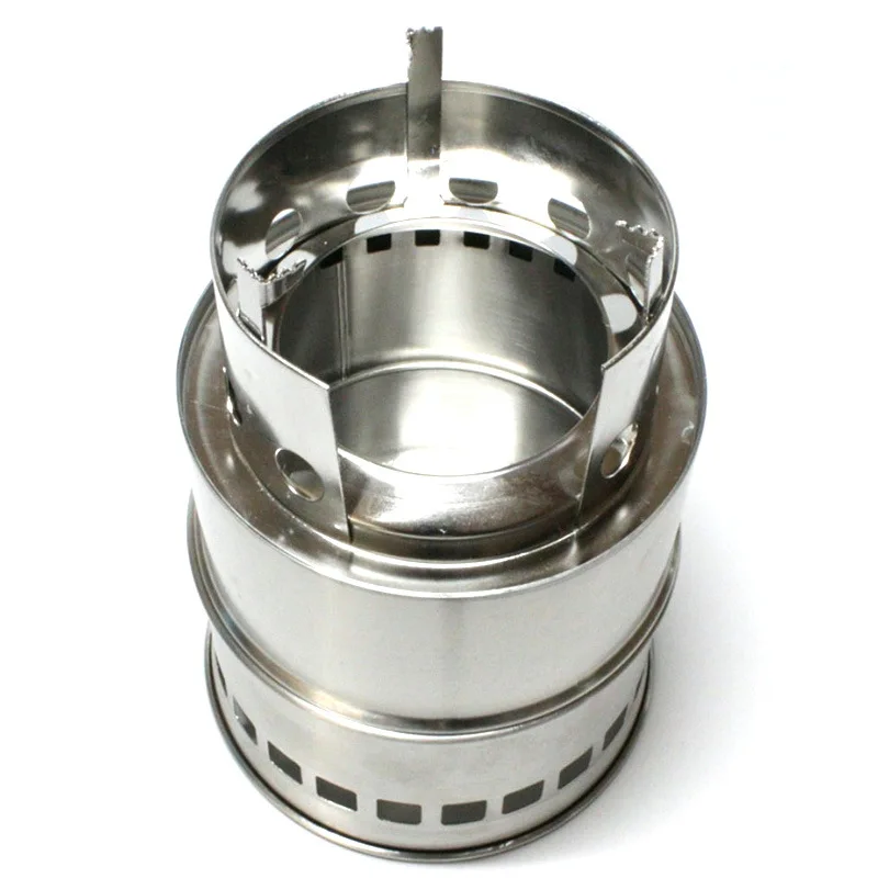 

Outdoor Wood Stove Cooking Range Picnic Stainless Steel High Base Firewood Furnace Barbecue Grills Wood Dull Dark Solid Alcohol