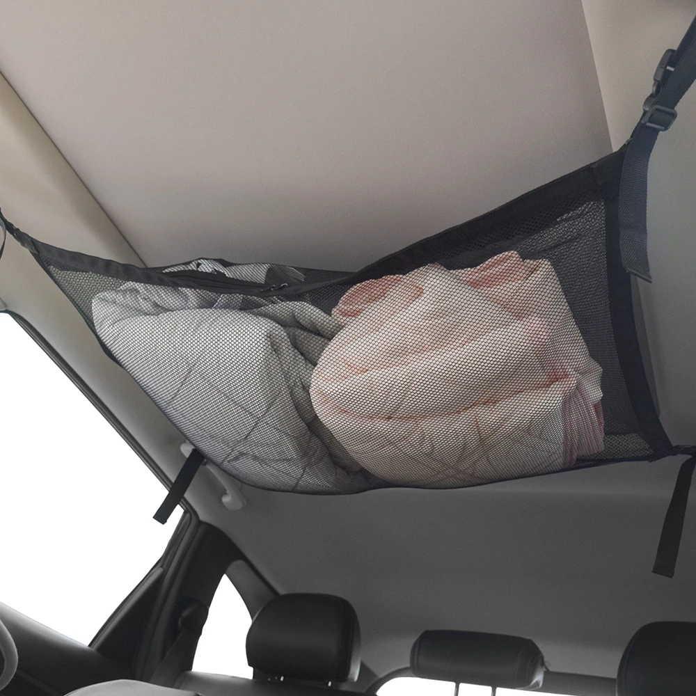 Car Ceiling Storage Net Pocket Universal Car Roof Interior Cargo
