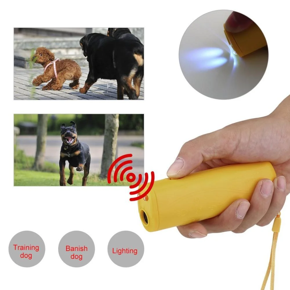 3 In 1 Ultrasonic Pet Dog Repeller Anti Barking Stop Bark Ultrasonic
