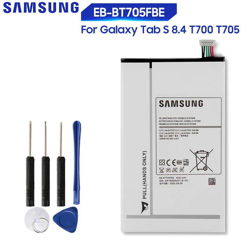 Оригинальная запасная батарея Samsung EB-BT705FBE EB-BT705FBC для Galaxy Tab S 8 4 T705 T700 Подлинная