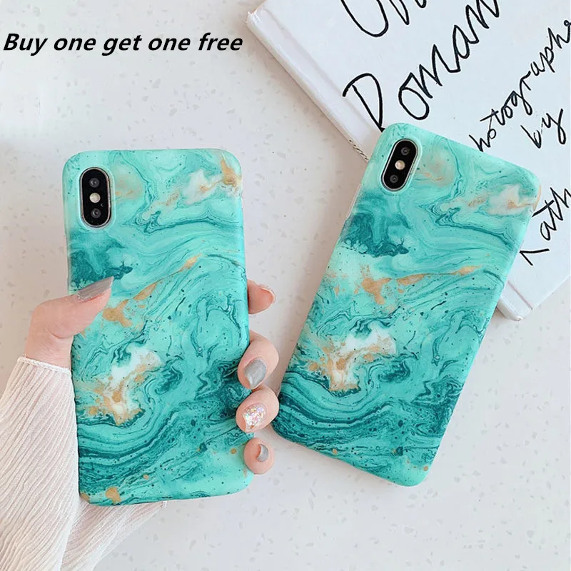 Голубой волнистый мраморный узор чехол для телефона iPhone X XS XR Xs Max мягкий IMD модный
