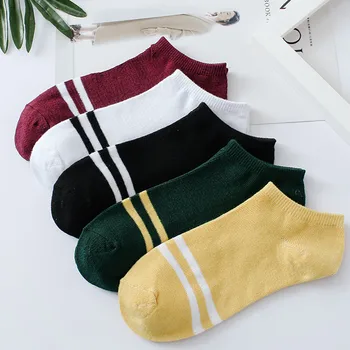 

Women Men Unisex Striped Printing Comfortable Non-slip Low Cut Socks Casual Cotton Breathable Slippers Short Ankle Boat Socks #D