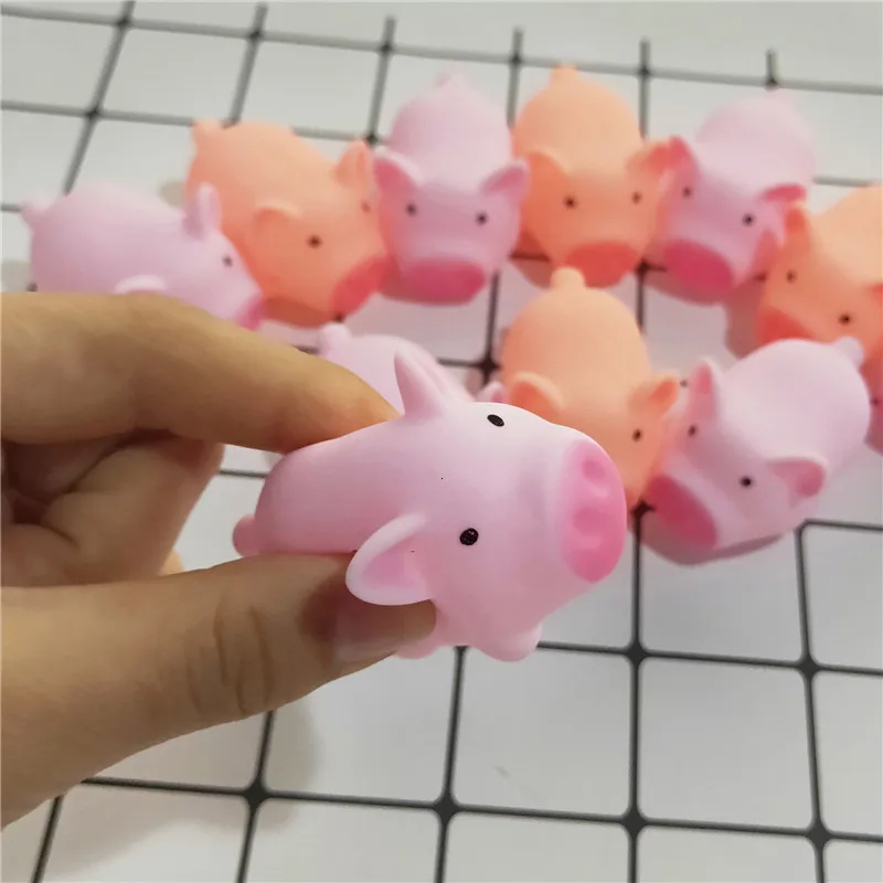 10 шт./лот, новинка, милая, 5 см, розовая, кричащая, резиновая свинка, игрушки для домашних животных, пищалка, жевательная, подарок, вентиляционные игрушки, сжимаемые, антистрессовые игрушки
