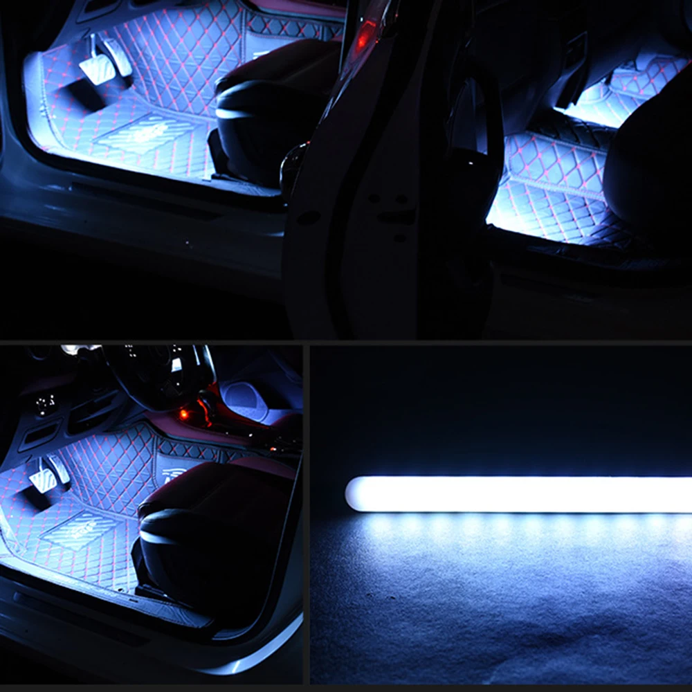 4x 12LED авто интерьер автомобиля Дистанционное управление RGB Освещение в ногах атмосферу декоративные лампы Голосовое управление