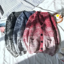 Осенний свитер мужской модный Контрастный ЦВЕТНОЙ Повседневный вязаный свитер с v-образным вырезом уличный свободный свитер большого размера мужская одежда M-5XL