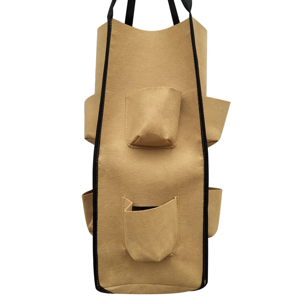 1pcs Garden Grow Bag Hanging Planter Tomato Strawberry Flower Bags Plant Pouch With Handle Straps Plant Growth Bag Pocket