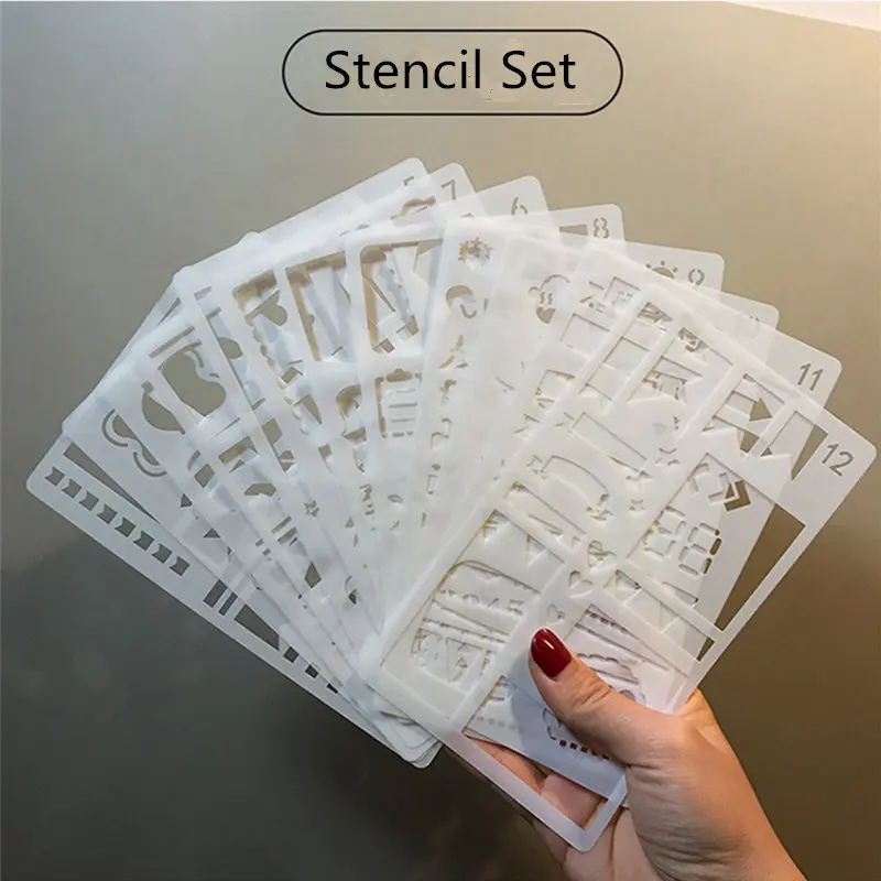 24 Pack Journal Planner Stencils, Reusable Bullet Stencils Set For A5  Notebook & Most Journals, Includes Letter Stencil - Stencils - AliExpress