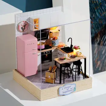 

DIY Miniature Doll House LED 3D Bedroom Living Room Model Kids Toy with Cover perfect kids toys wonderful gifts for children