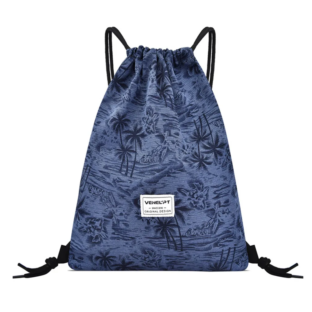 Dark Blue Maison fabre модные Повседневное унисекс комплект веревок спортивная сумка рюкзак школьные сумки для путешествий с пляжным принтом Для женщин мужские водостойкие сумки A40 - Цвет: Dark Blue