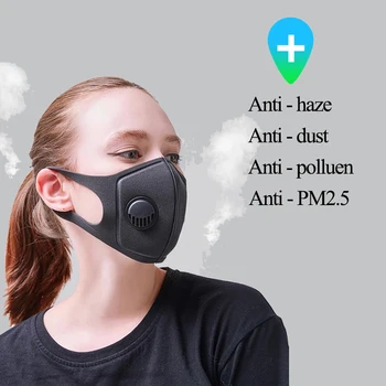 

WEH cool motor mask Unisex Dustproof Half Face Mouth Mask With Breath Wide Straps Washable Reusable black cloth face mask