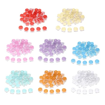 

50 Pieces Square Pot Jars Plastic Cosmetic Containers Set with Lid for Liquid Creams Sample, 5 Gram, Travel Accessories